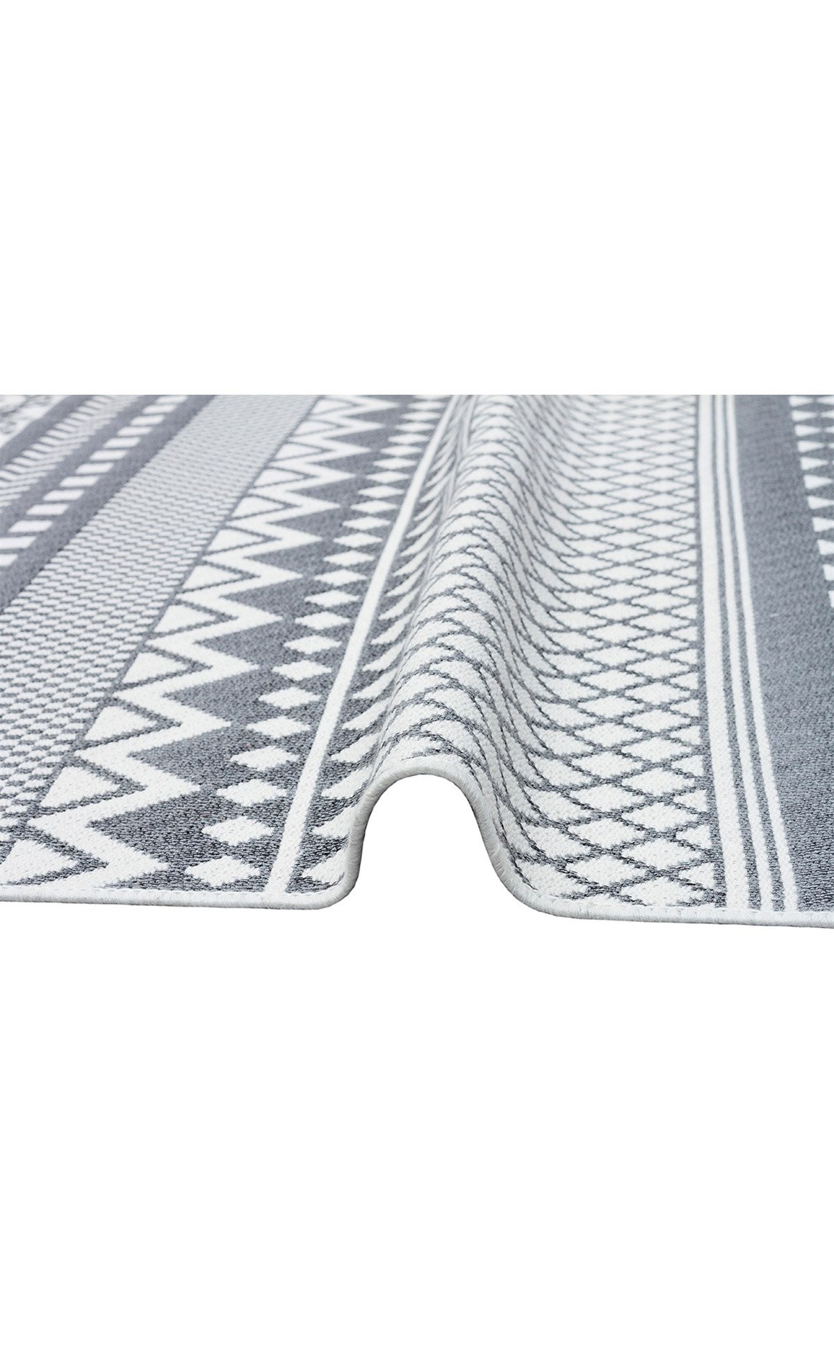 ARYA AR 07 GREY Yıkanabilir Çift Taraflı Modern Desenli Dokuma Kilim