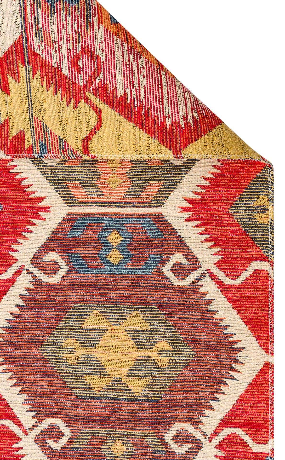 NOMAD NMD 06 RED Yıkanabilir, Çift Taraflı Kullanıma Uygun Yumuşak Tuşeli Otantik Kilim