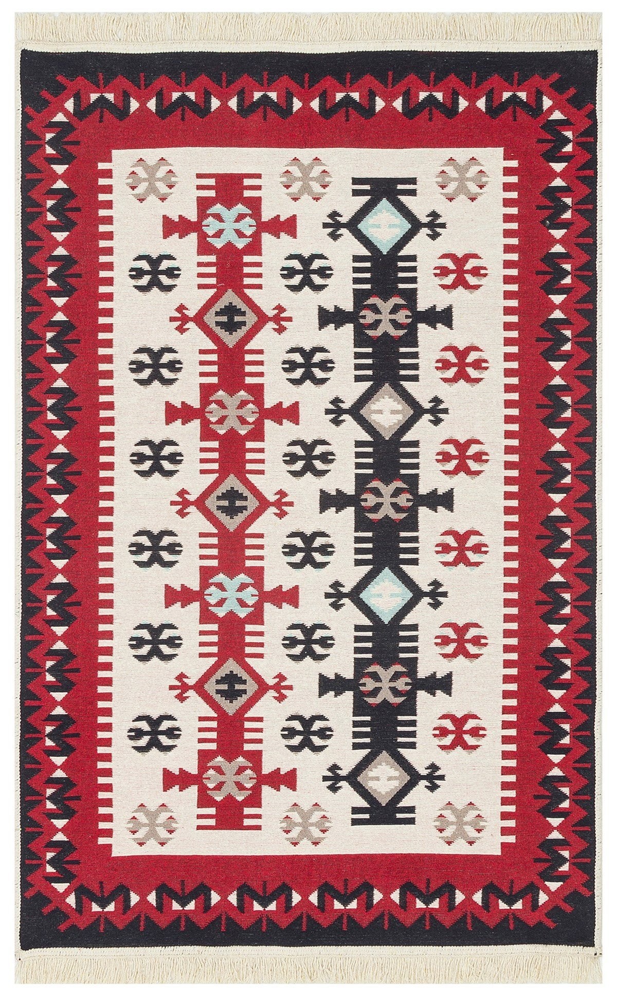 ARYA AR 32 RED Yıkanabilir Çift Taraflı Modern Desenli Dokuma Kilim