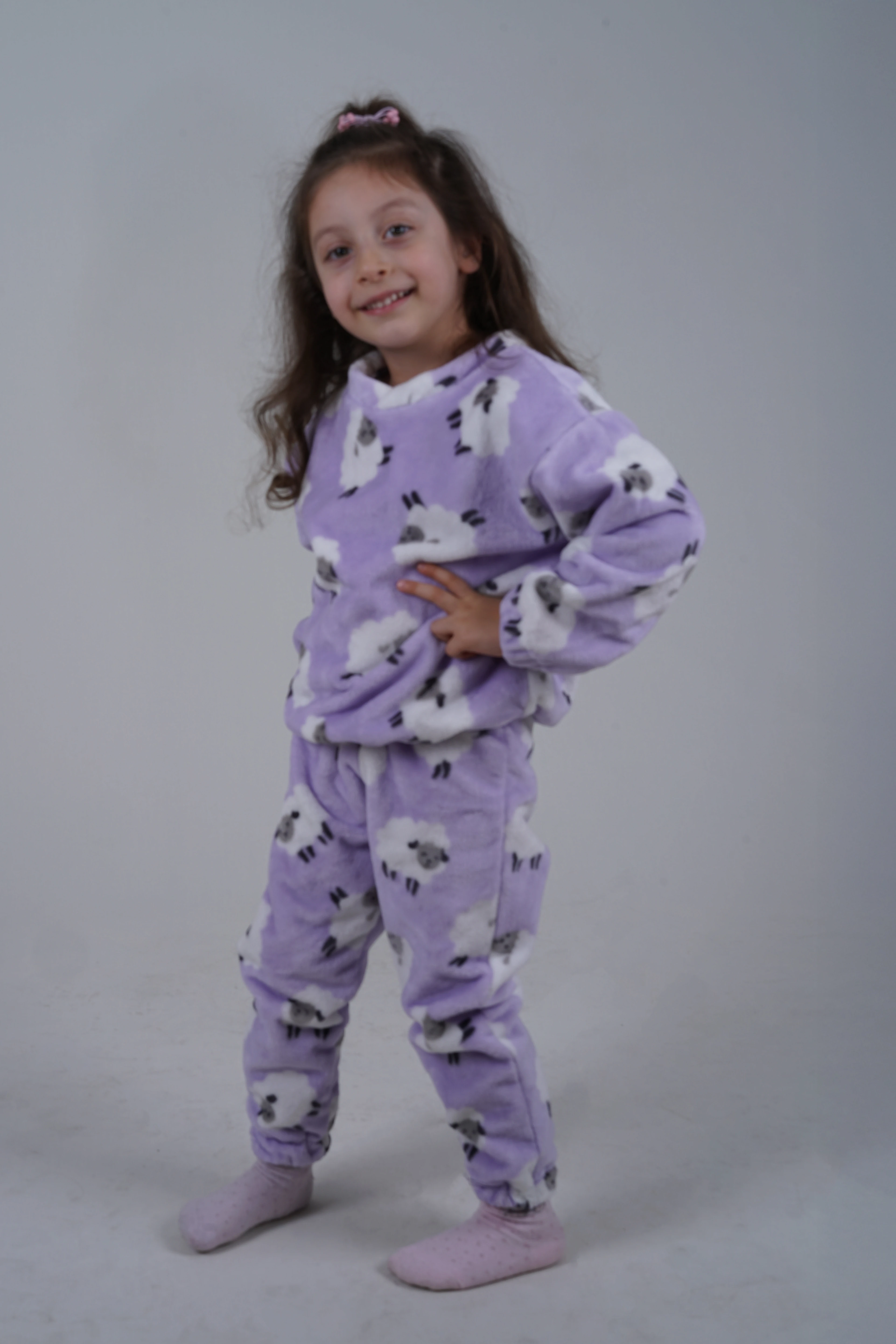 Koyun Desenli Welsoft Unisex Çocuk Pijama Takımı 