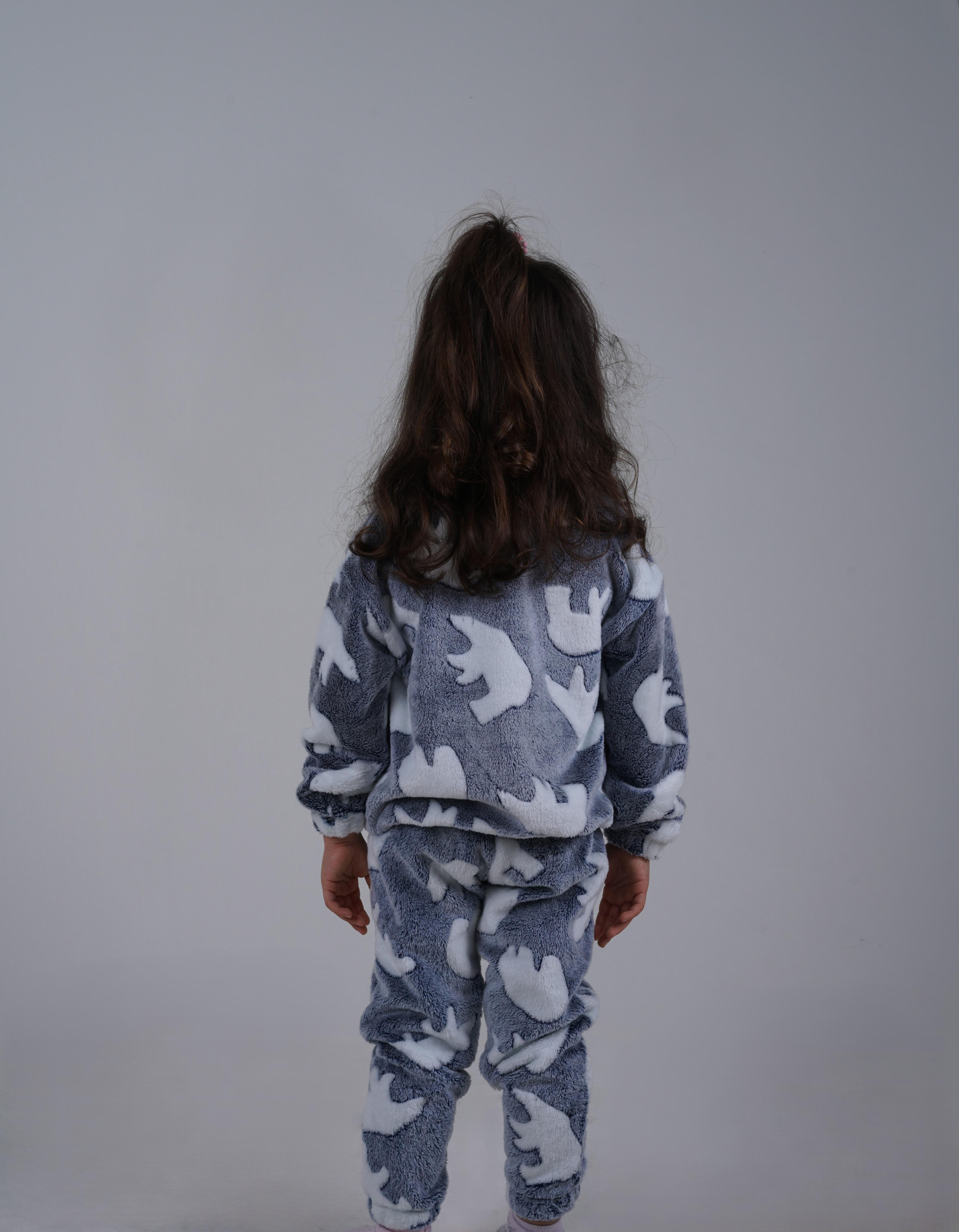 Kutup Ayısı Desenli Welsoft Unisex Çocuk Pijama Takımı