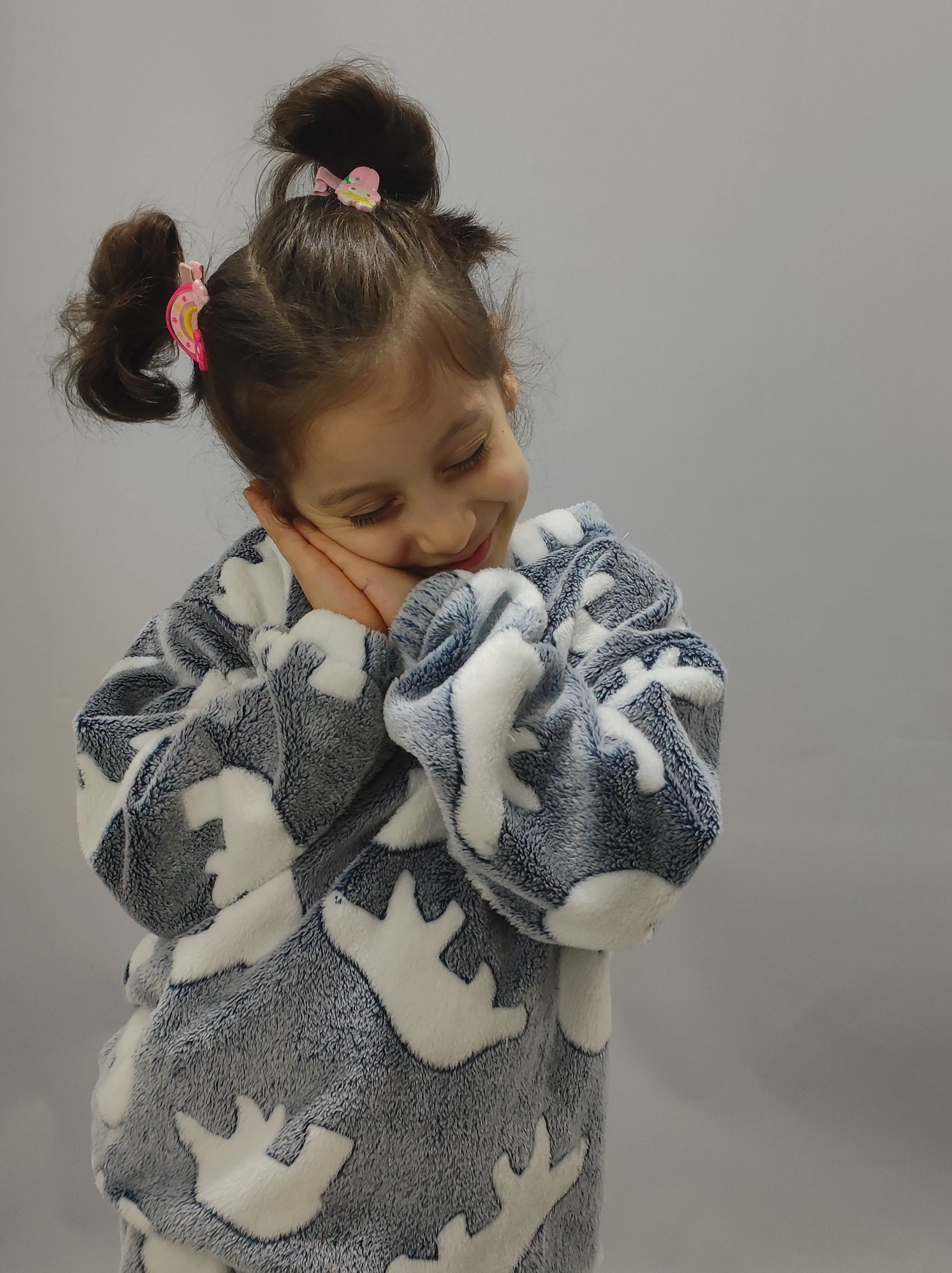 Kutup Ayısı Desenli Welsoft Unisex Çocuk Pijama Takımı