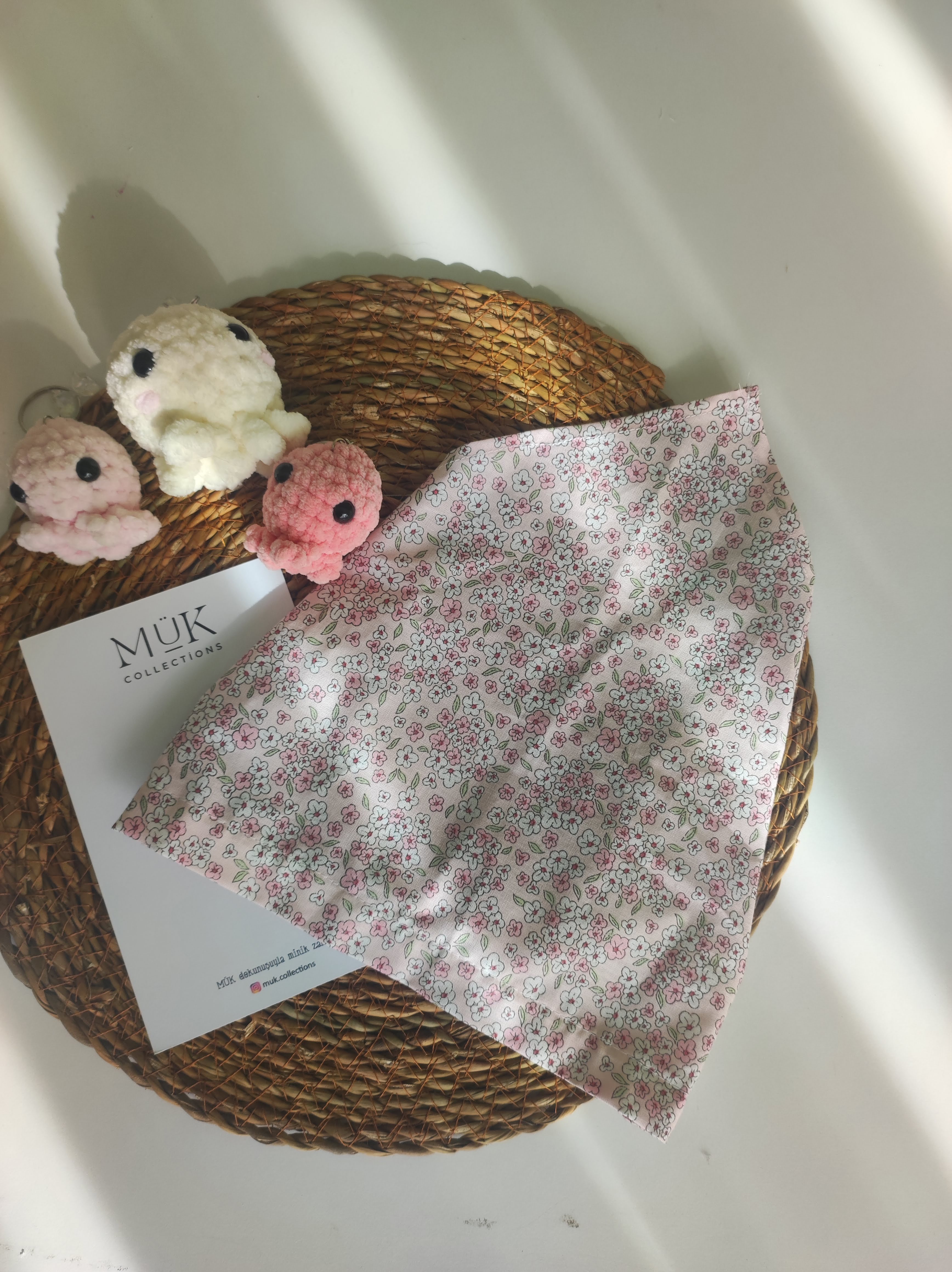 Bloomy Çiçek Desenli Bandana – Mük collections - Toz pembe