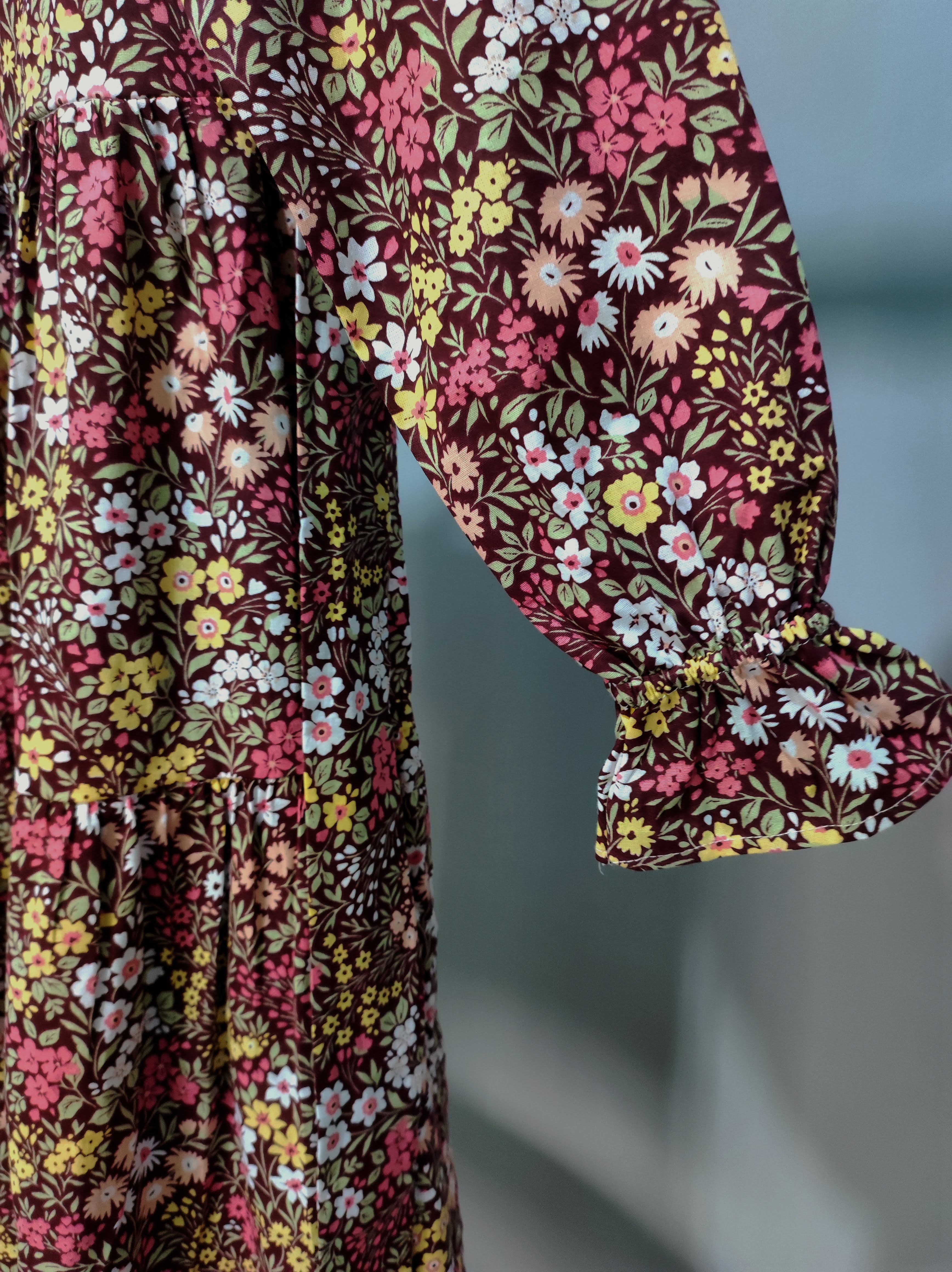 Kız Çocuk Fisto Yaka Desenli Namaz Elbisesi 