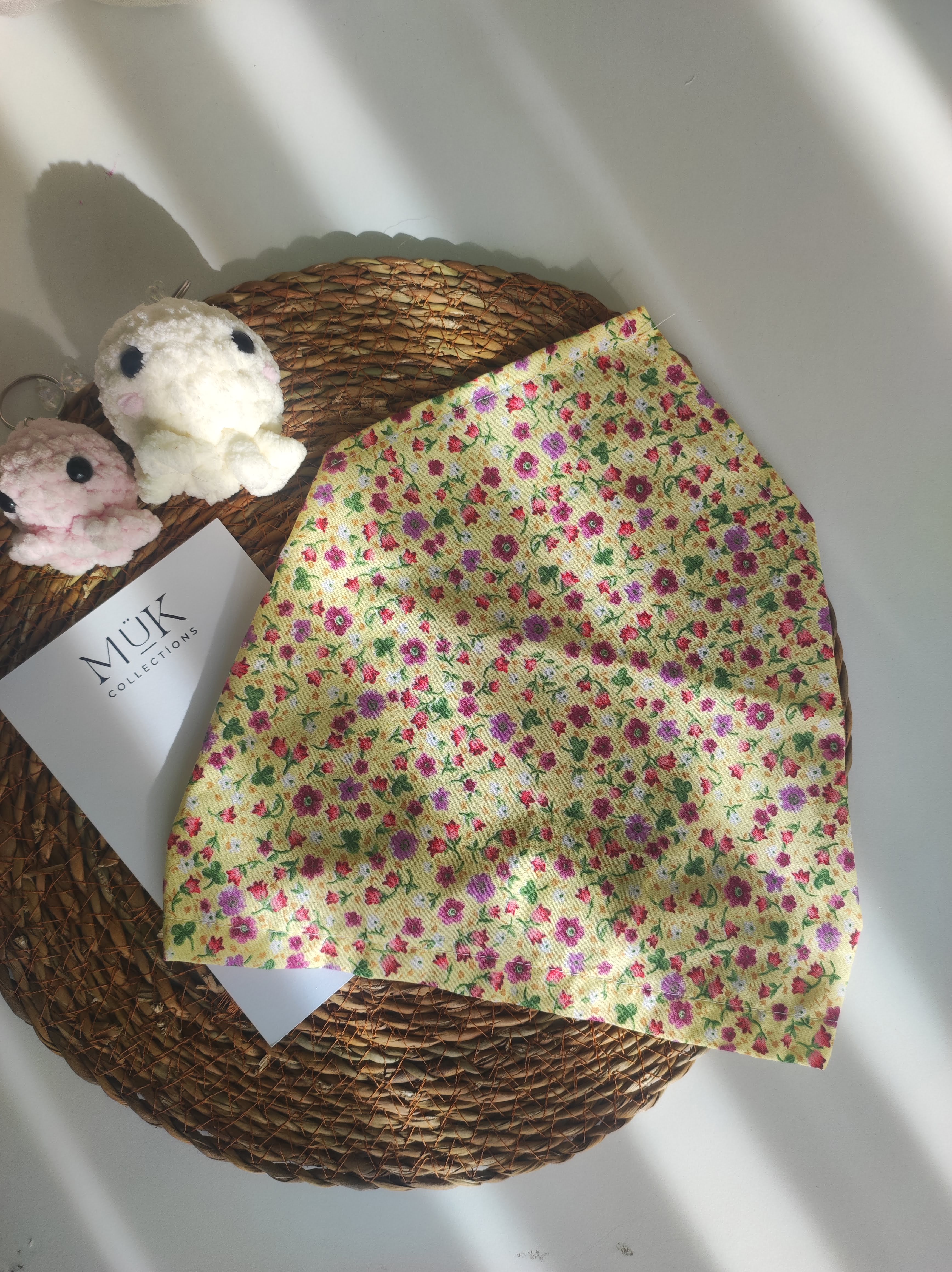 Bloomy Çiçek Desenli Bandana – Mük collections - Sarı