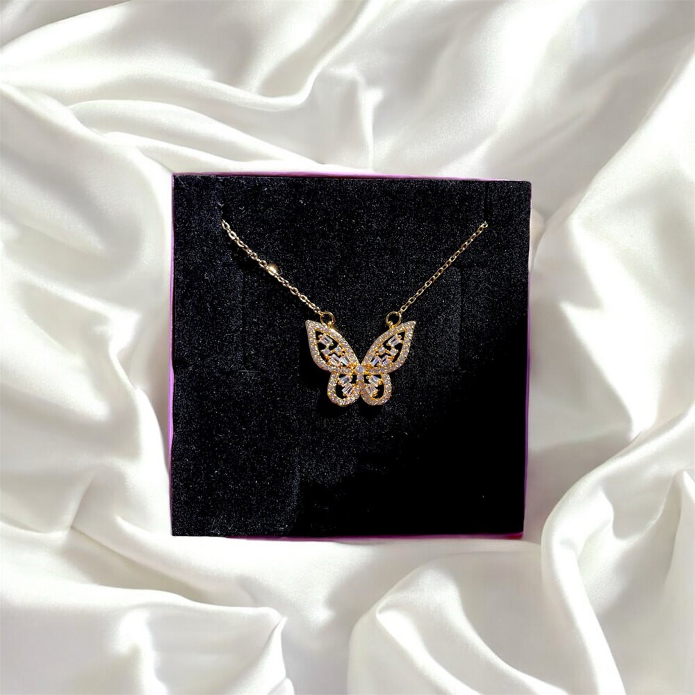 Çelik Mariposa kolye