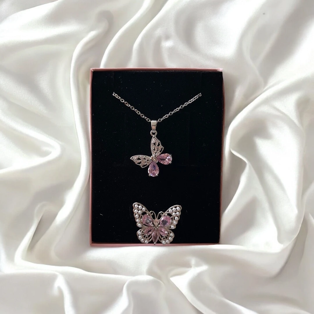 İncili Kelebek Hediye takı seti