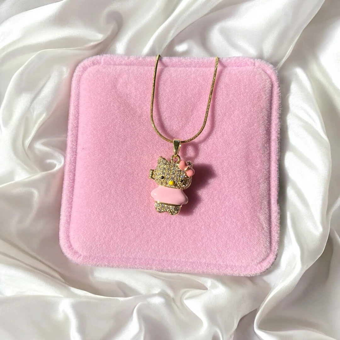 Çelik | Pembe Hello Kitty Kolye