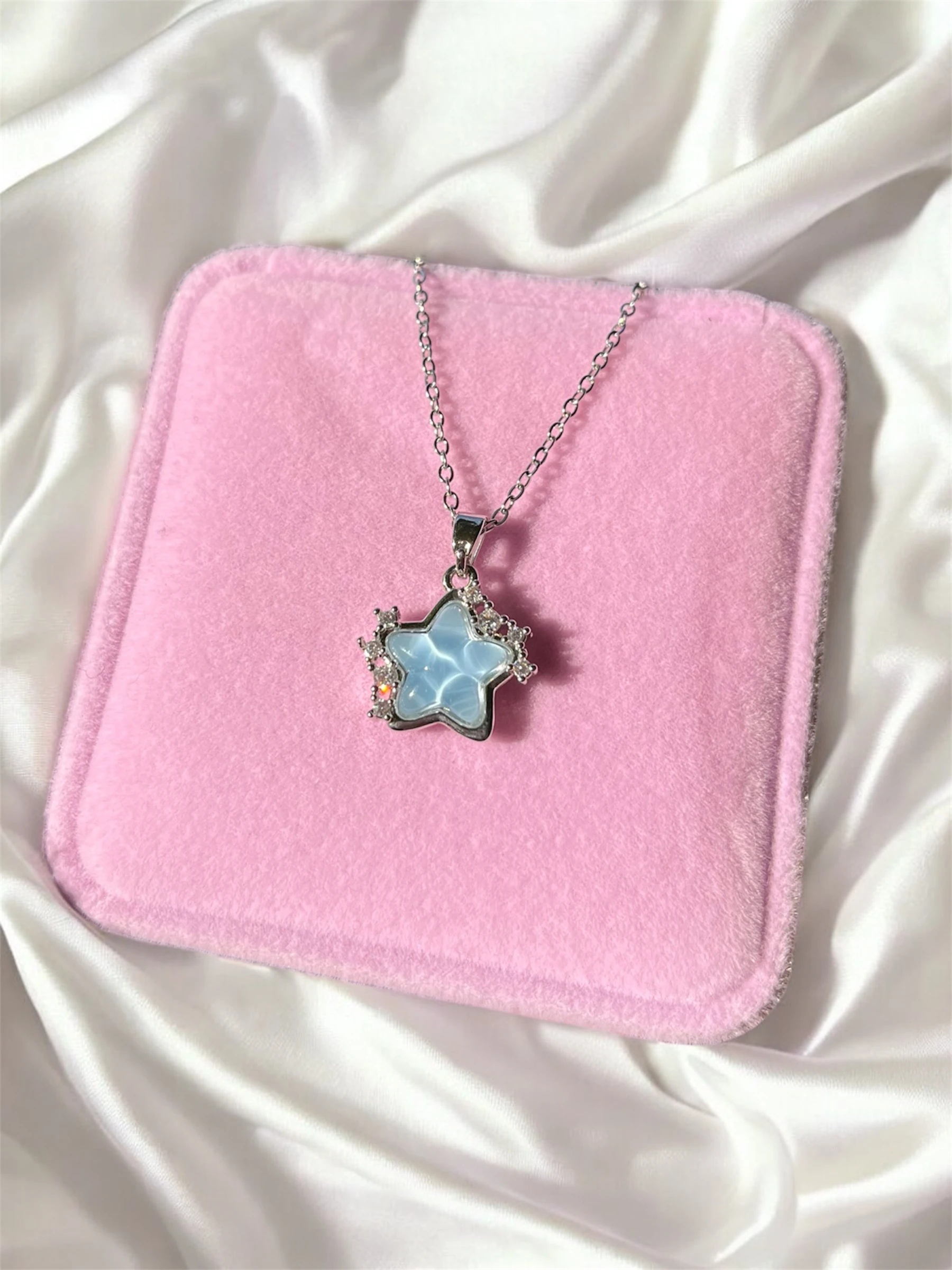 Çelik | Mavi Yıldız Kolye