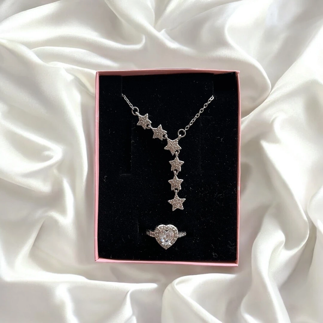 Işıltılı yıldız hediye takı seti