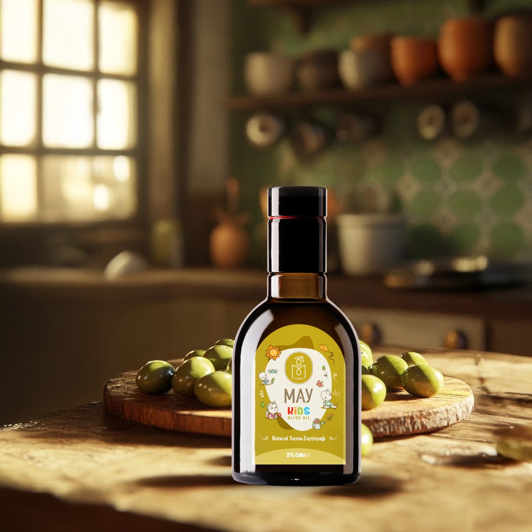 Doğal Soğuk Sıkım Anne Bebek Çocuk Sızma Zeytinyağı – 250 ML | MAY Olive Oil