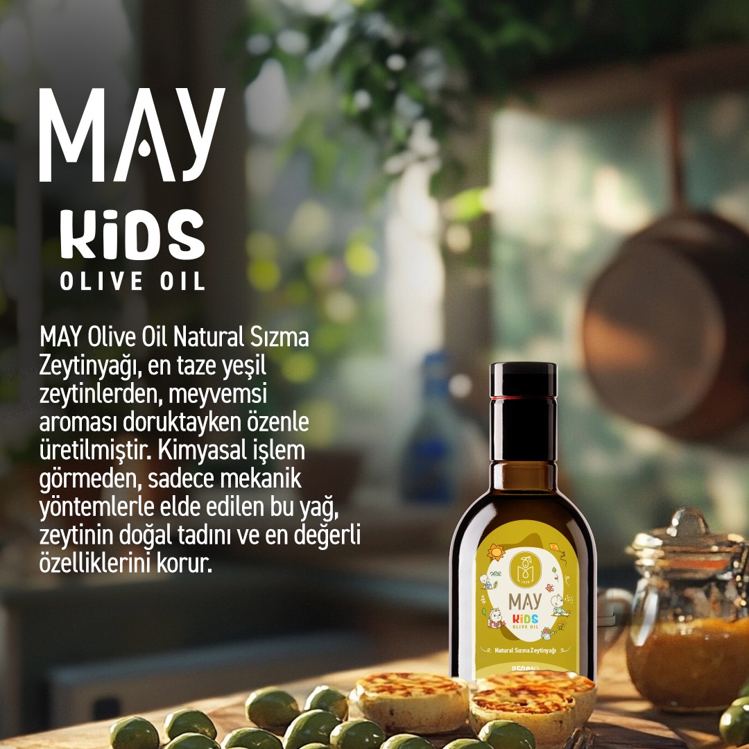 Doğal Soğuk Sıkım Anne Bebek Çocuk Sızma Zeytinyağı – 250 ML | MAY Olive Oil