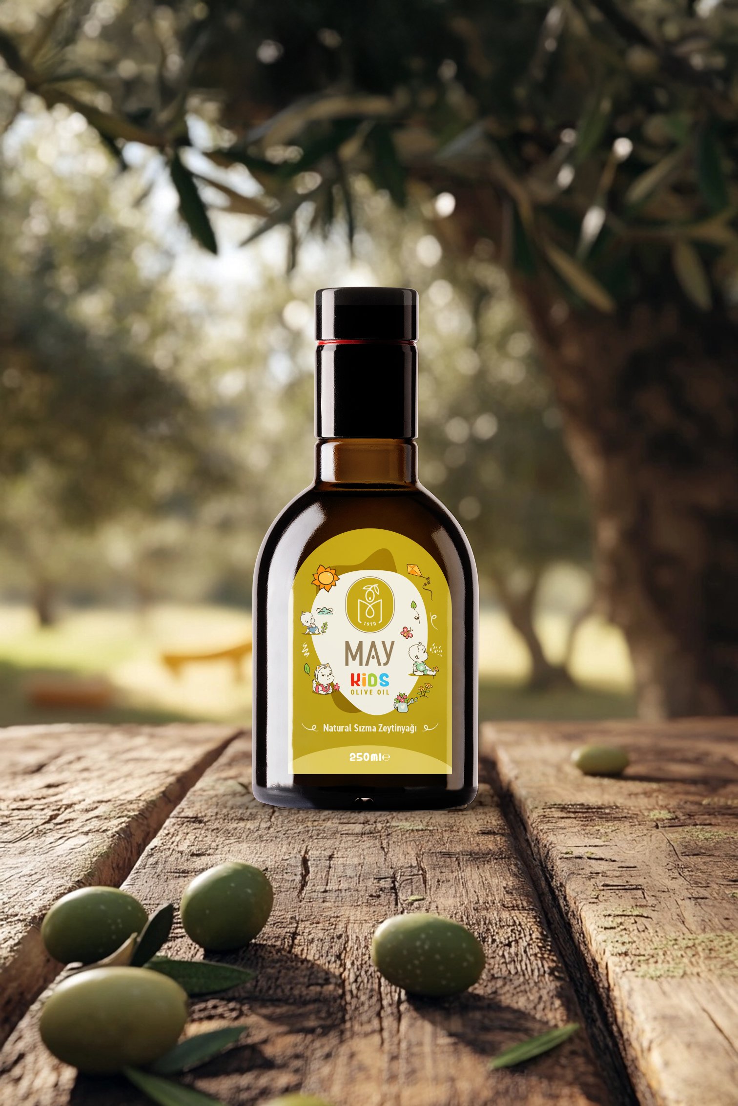 Doğal Soğuk Sıkım Anne Bebek Çocuk Sızma Zeytinyağı – 250 ML | MAY Olive Oil