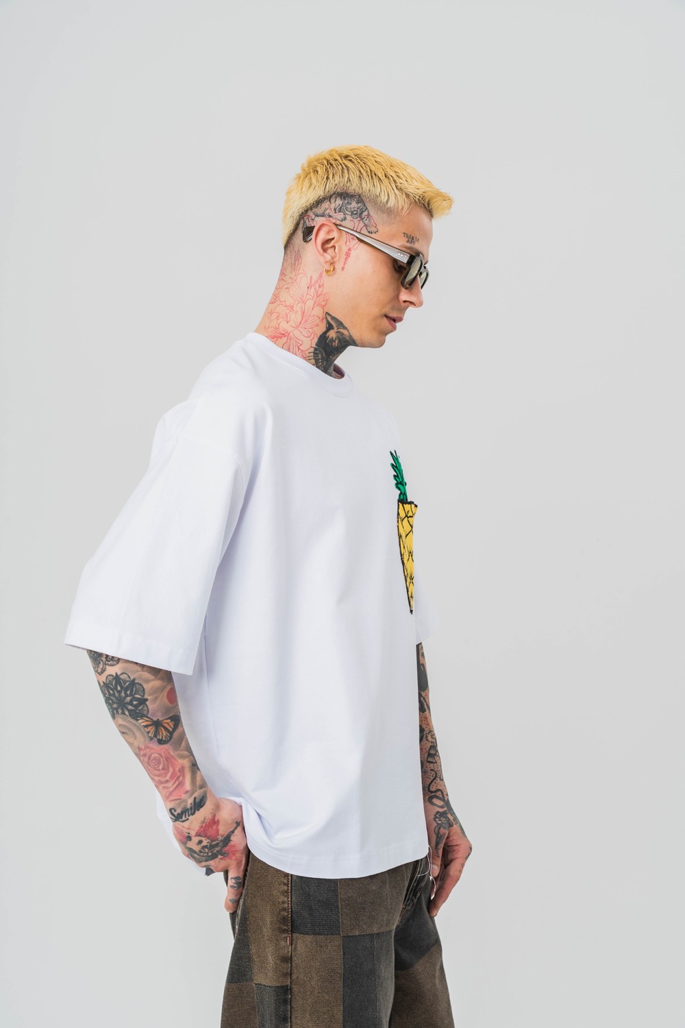 Pineapple Nakış Cep Detaylı Oversize T-shirt