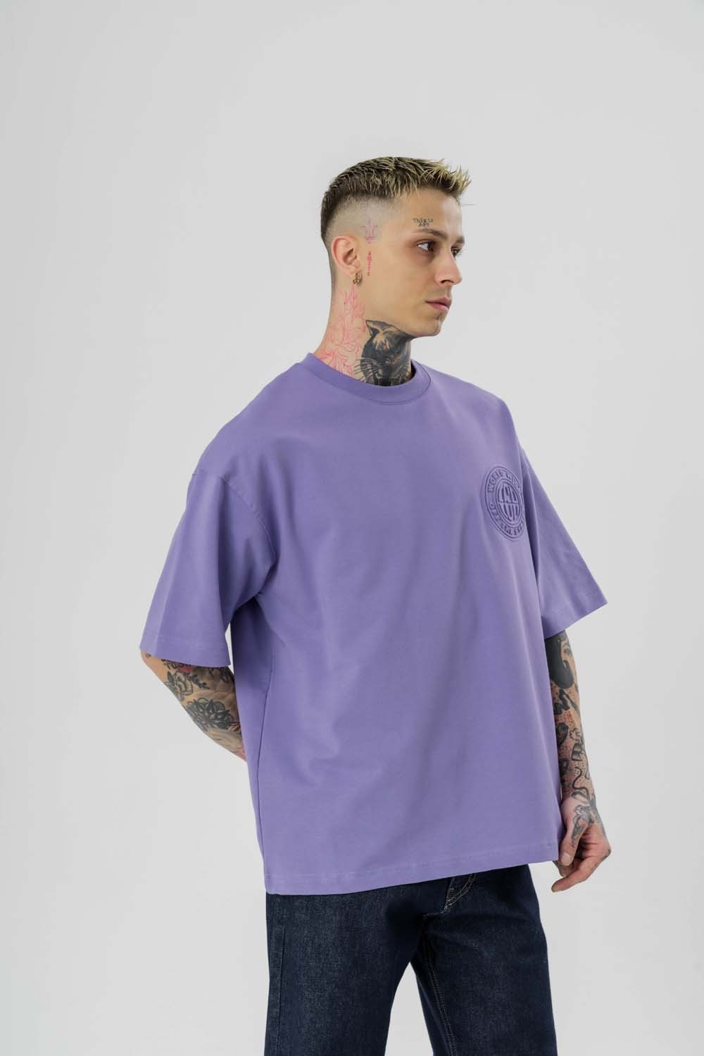World Kabartma Baskı Oversize T-shirt