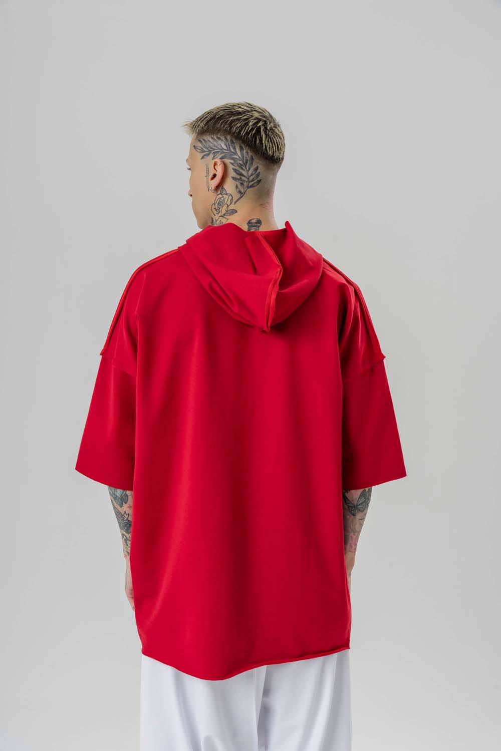 Elevated Asimetrik Oversize Kapüşonlu T-shirt