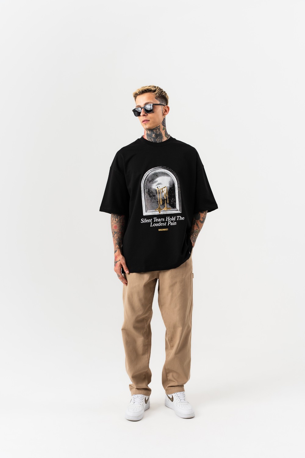 Goldtear Kabartma Baskı Oversize T-shirt