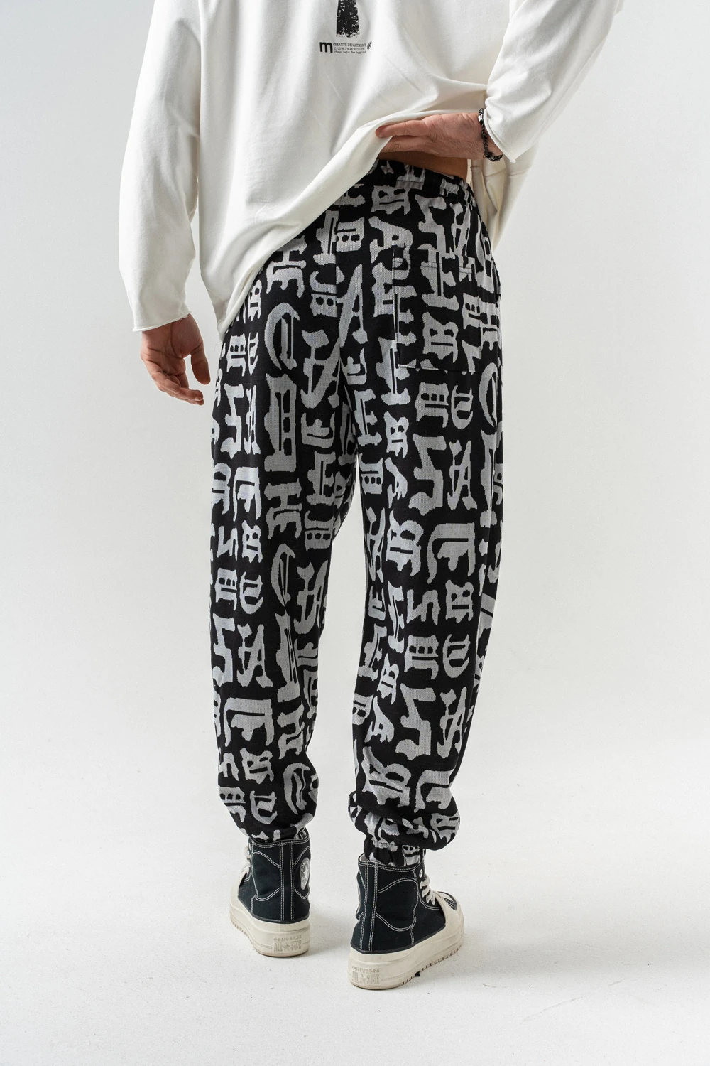 Alphabet Bel ve Paça Lastikli Pileli Şalvar