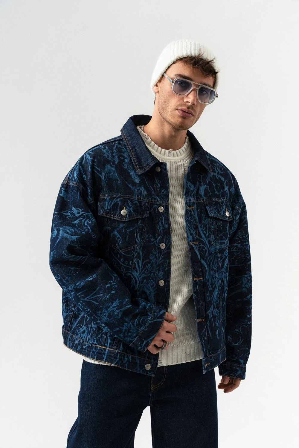 Angel Double Cep Detaylı Jean Ceket