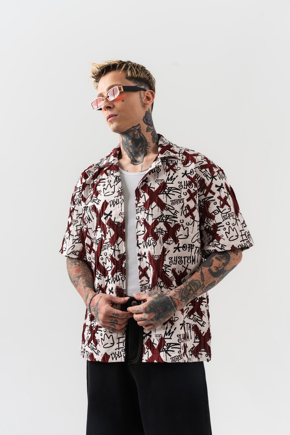 Monoedge X  Oversize Gömlek - Bordo