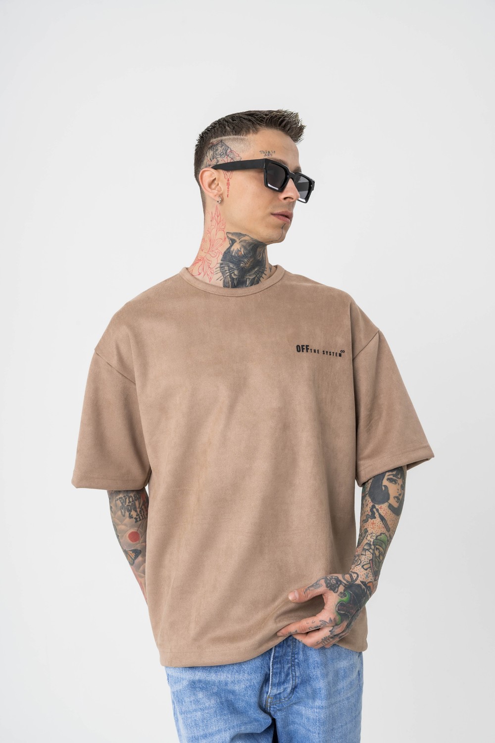 9Village Süet Oversize T-shirt