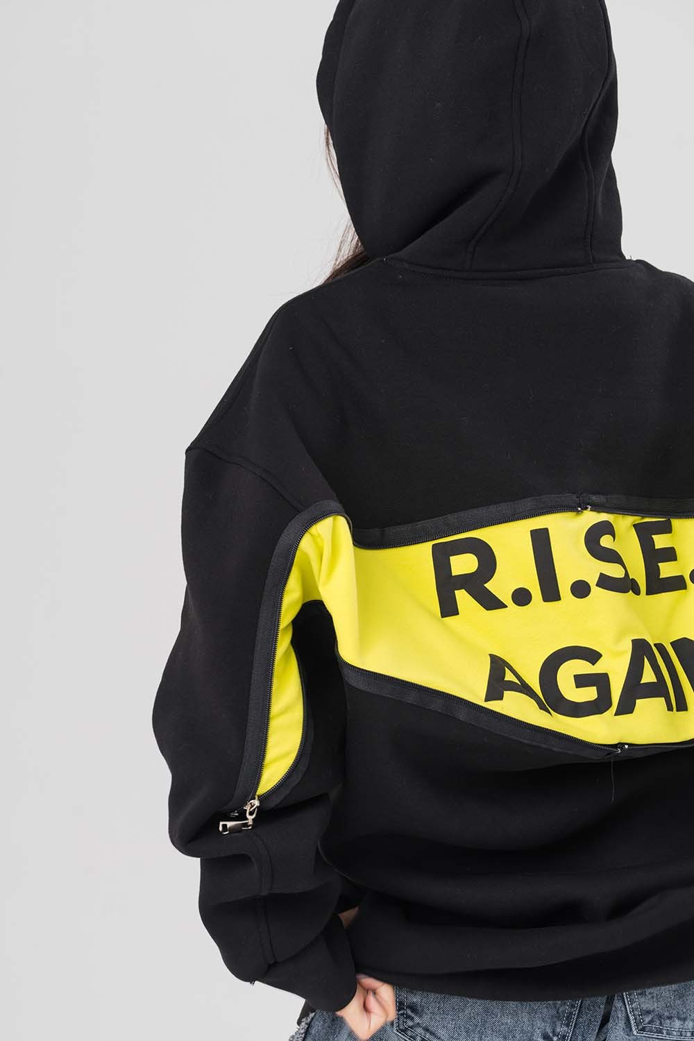 Rise Again Sırt Gizli Fermuar Detay Kapüşonlu Sweatshirt