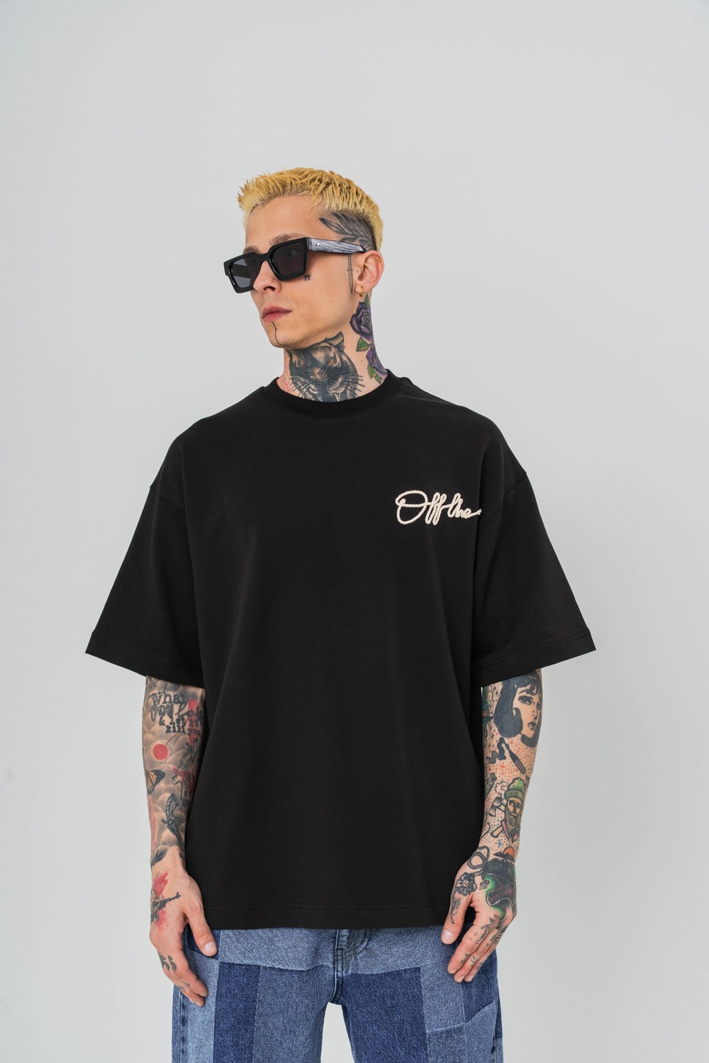 System Nakış Detaylı Oversize T-shirt