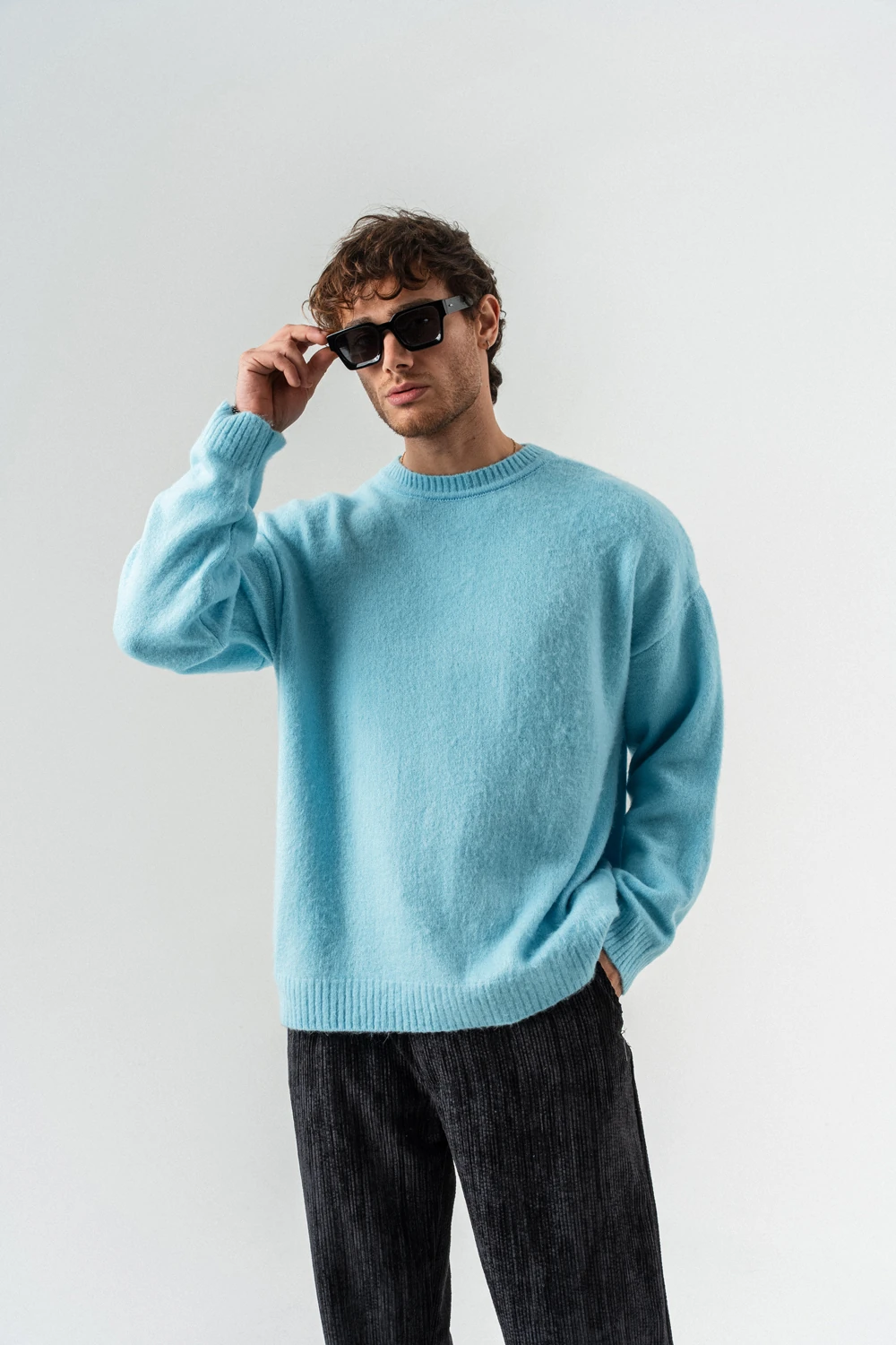 Breakpoint Basic Bisiklet Yaka Triko Kazak - Mavi