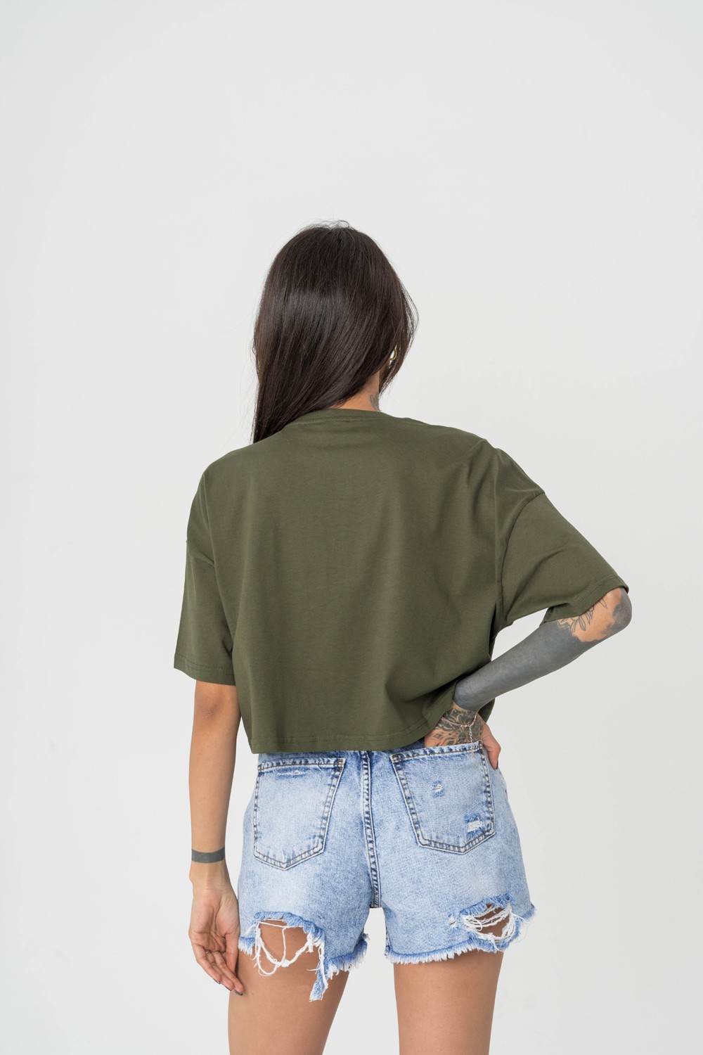 Rock Chain Zincir Detaylı Crop T-shirt