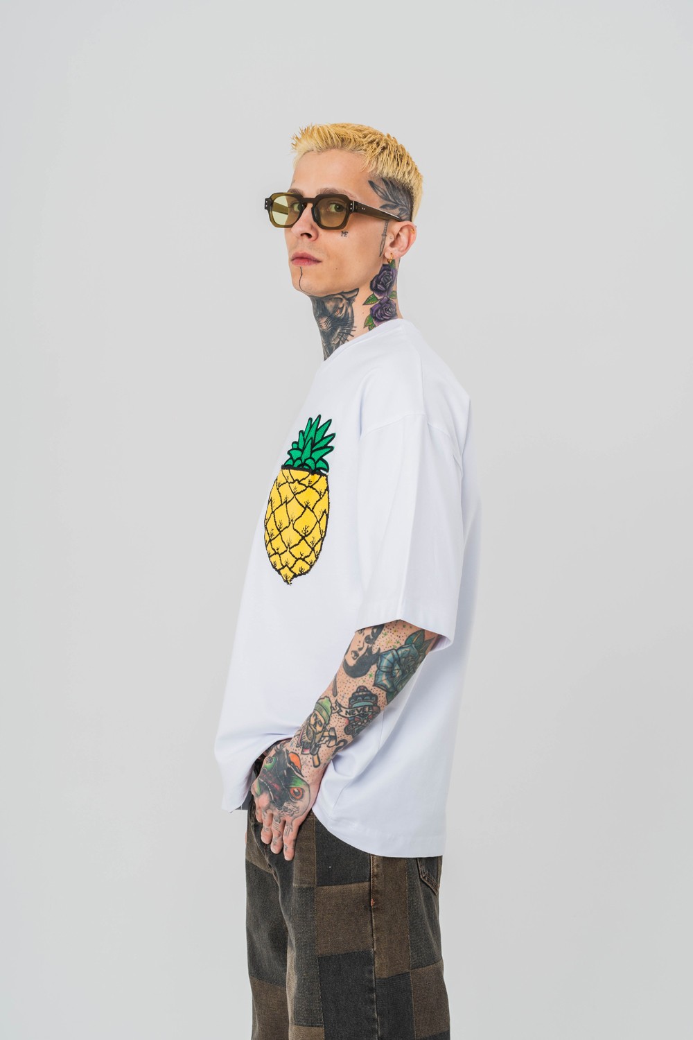 Pineapple Nakış Cep Detaylı Oversize T-shirt