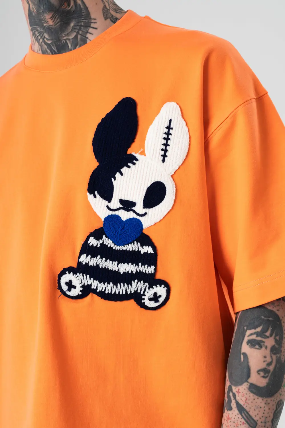 Love Rabbit Nakış Detaylı Oversize T-shirt - Gangown