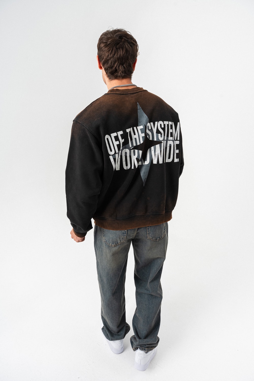 Worldwide Yıkamalı Bisiklet Yaka Sweatshirt