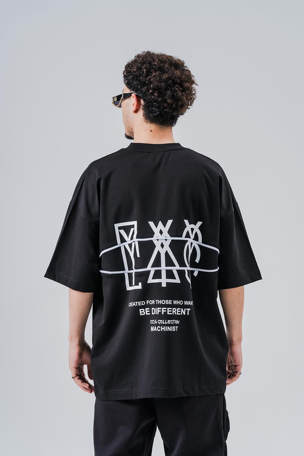 Be Different  Fermuar Detay Bisiklet Yaka Oversize T-shirt