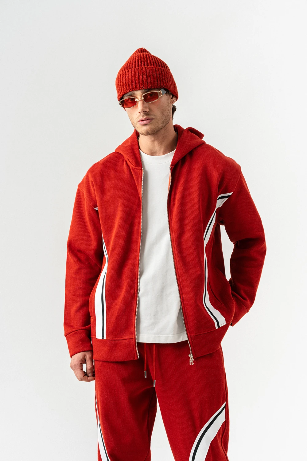 Frameline Fermuarlı Sweatshirt Hoodie ve Baggy Eşofman Takımı