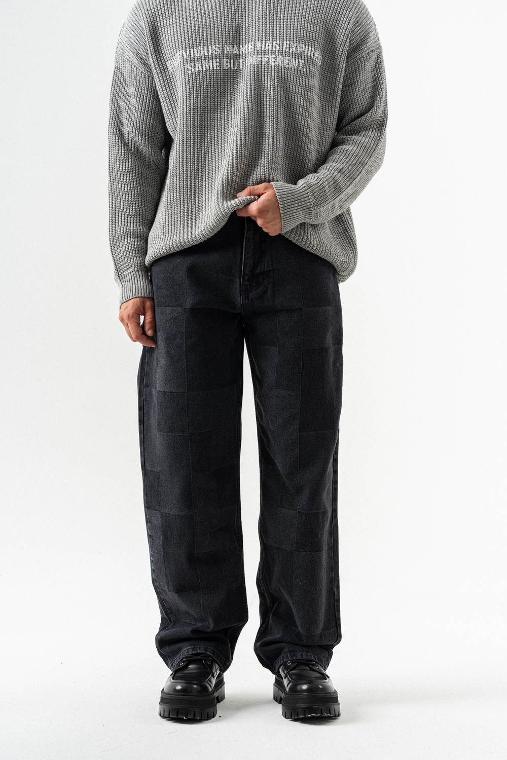 Oblong Flow Jean Baggy Pantolon - Siyah