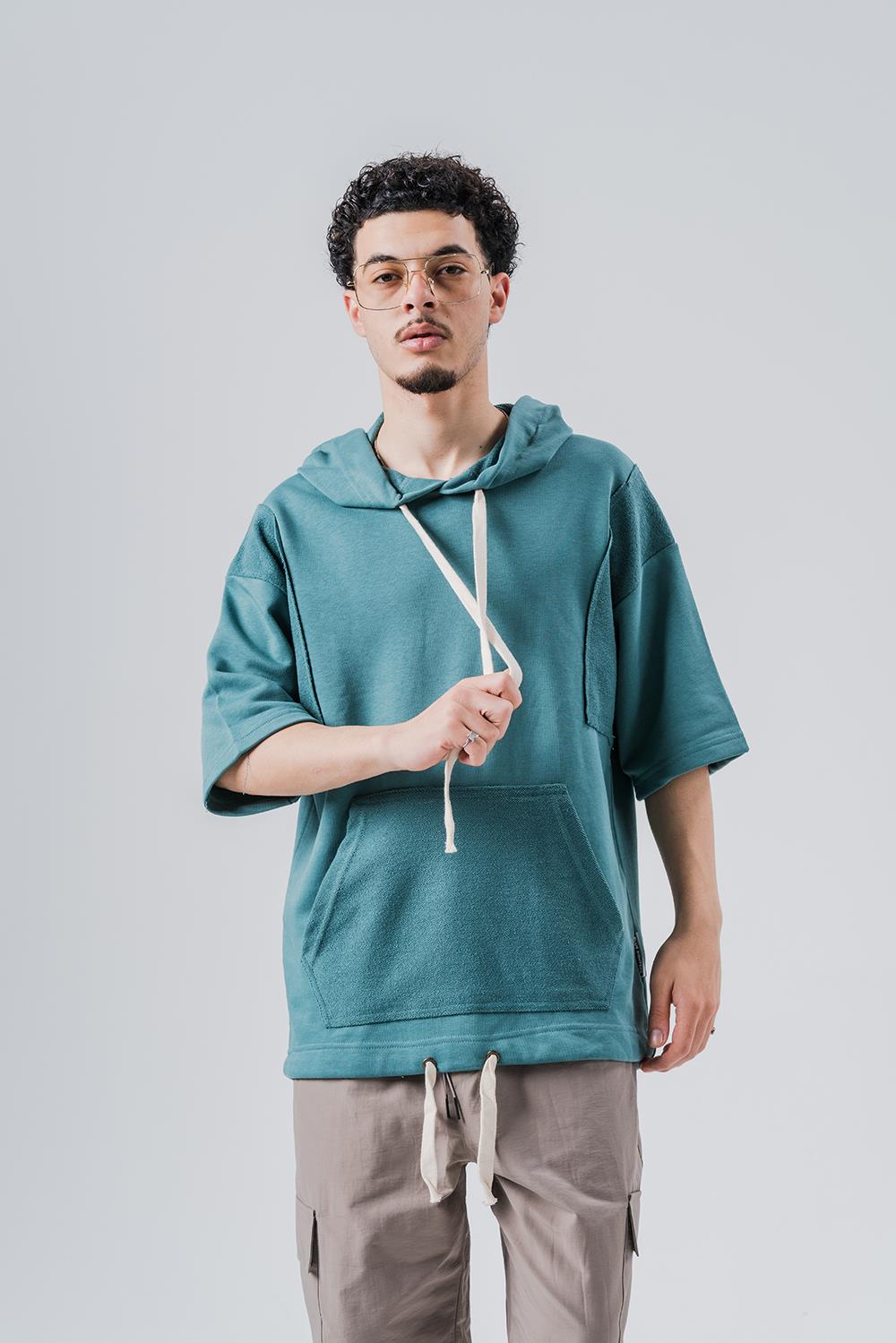 Gym 3 İplik Kanguru Cep Kapüşonlu T-shirt