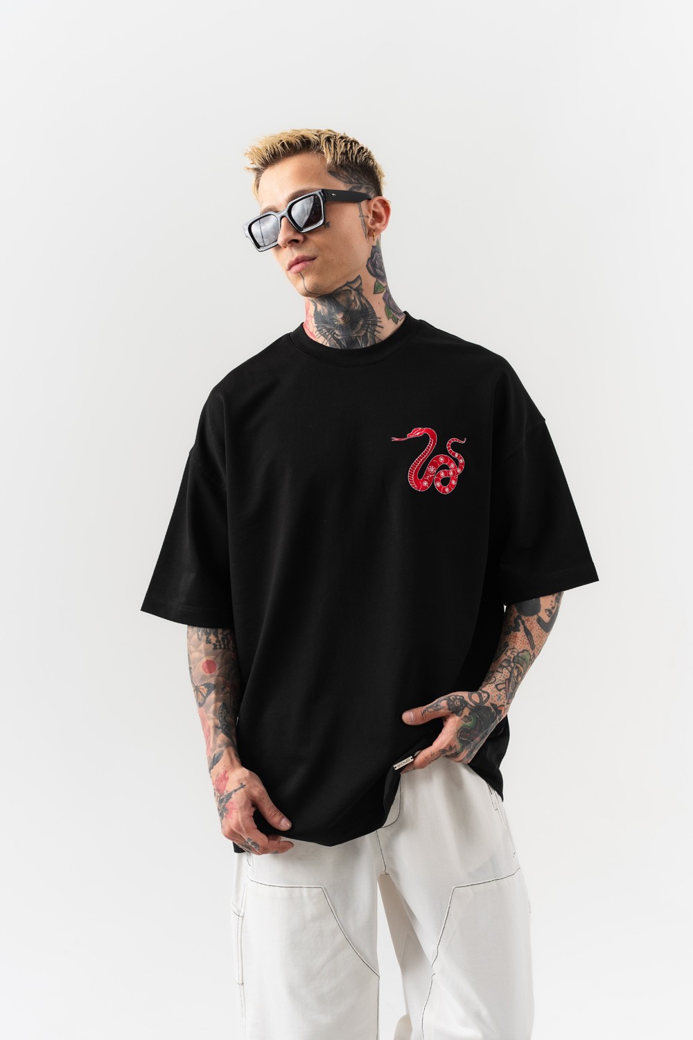 Snake Nakış Detaylı Oversize T-shirt