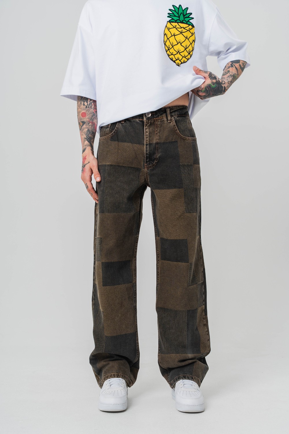 Oblong Flow Jean Oversize Baggy Pantolon - Kahverengi