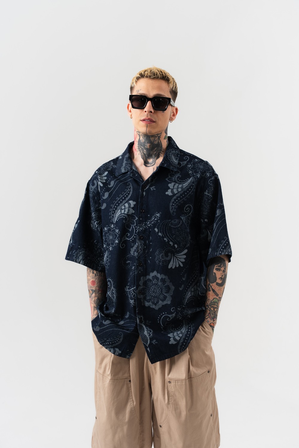 Offtrack Nakış Desen Oversize Gömlek