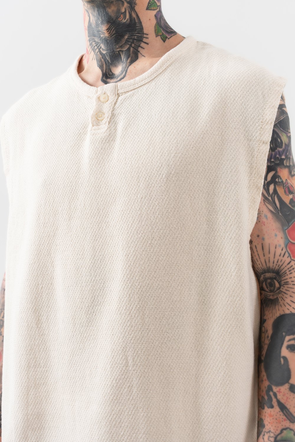 Grime Basic Kolsuz Keten T-shirt