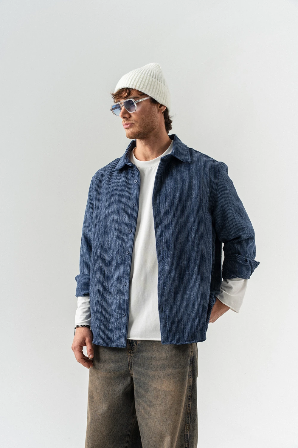 Vantedge Kadife Gömlek - Lacivert