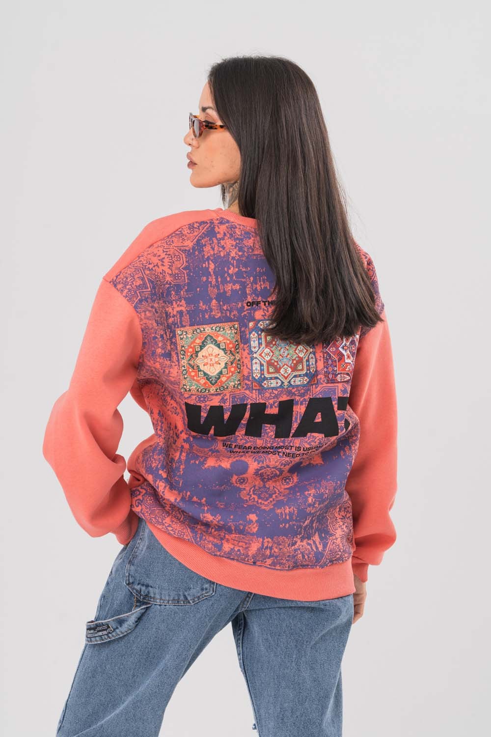 What Patch Detaylı Bisiklet Yaka Sweatshirt