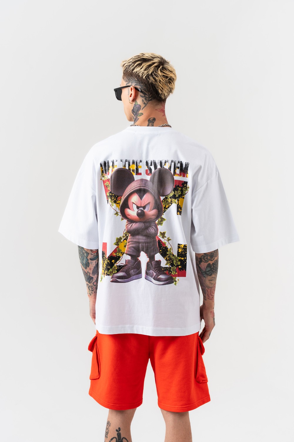Mickey Sırt Baskılı Oversize T-shirt