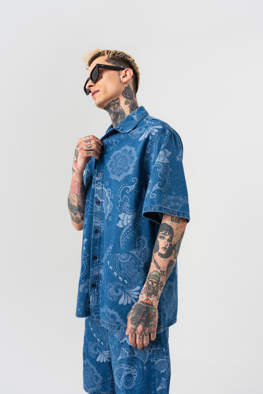 Offtrack Nakış Desen Oversize Gömlek