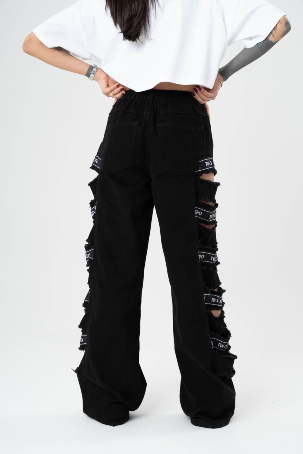 Wild Hype Kesik Detaylı Jean Baggy Kadın Pantolon