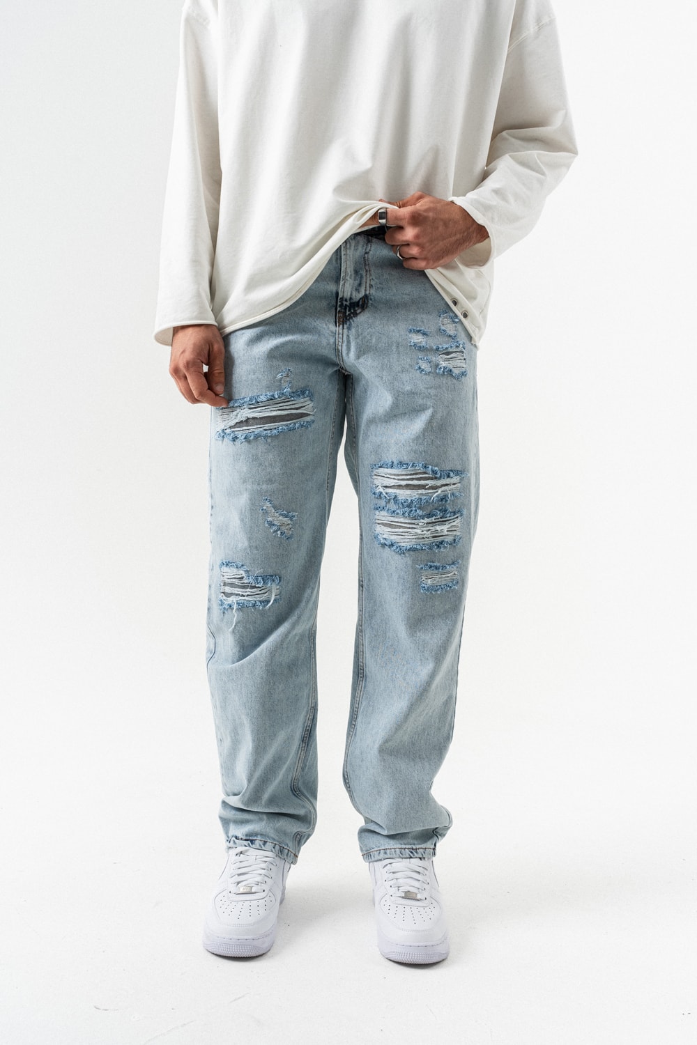 Nexo Yırtık Detay Baggy Jean Pantolon