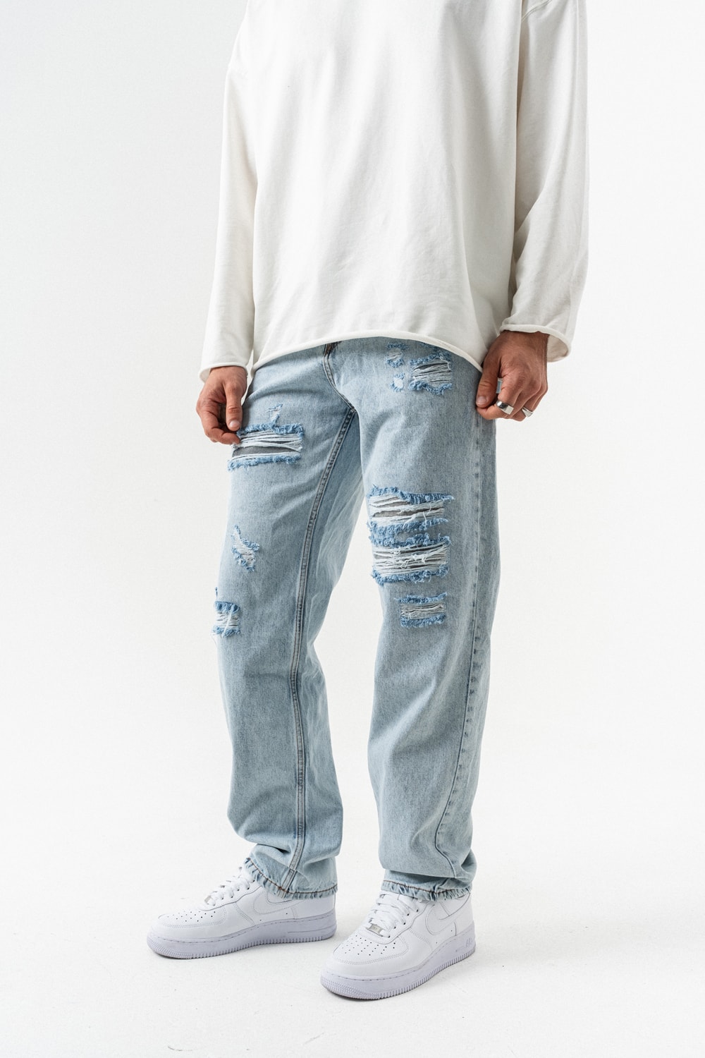 Nexo Yırtık Detay Baggy Jean Pantolon