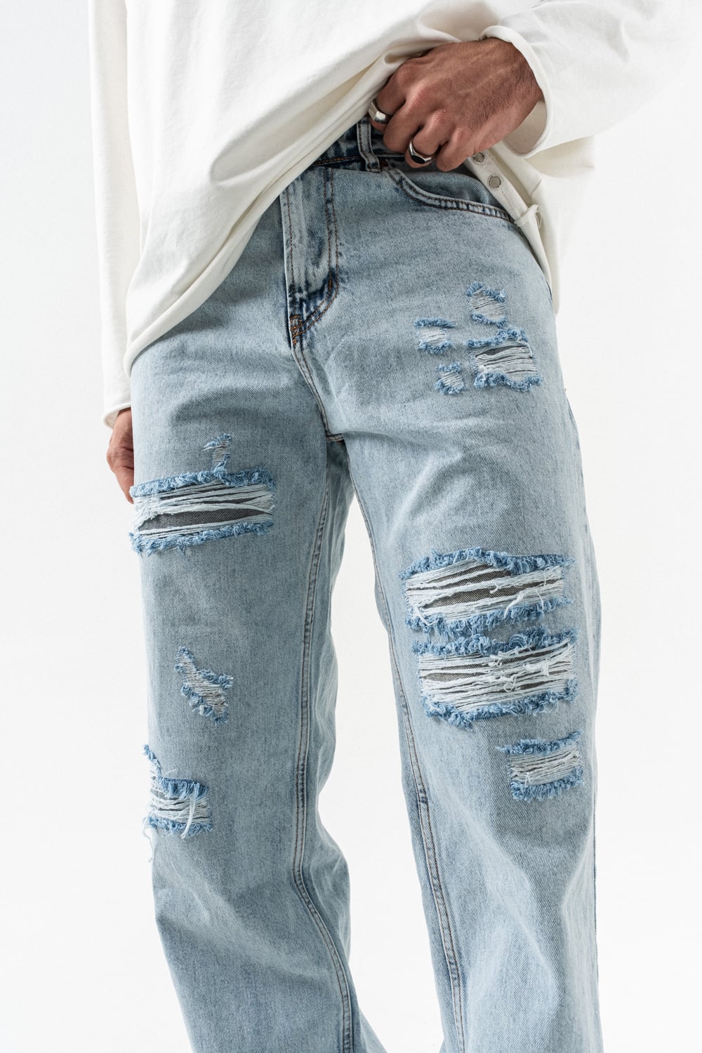 Nexo Yırtık Detay Baggy Jean Pantolon
