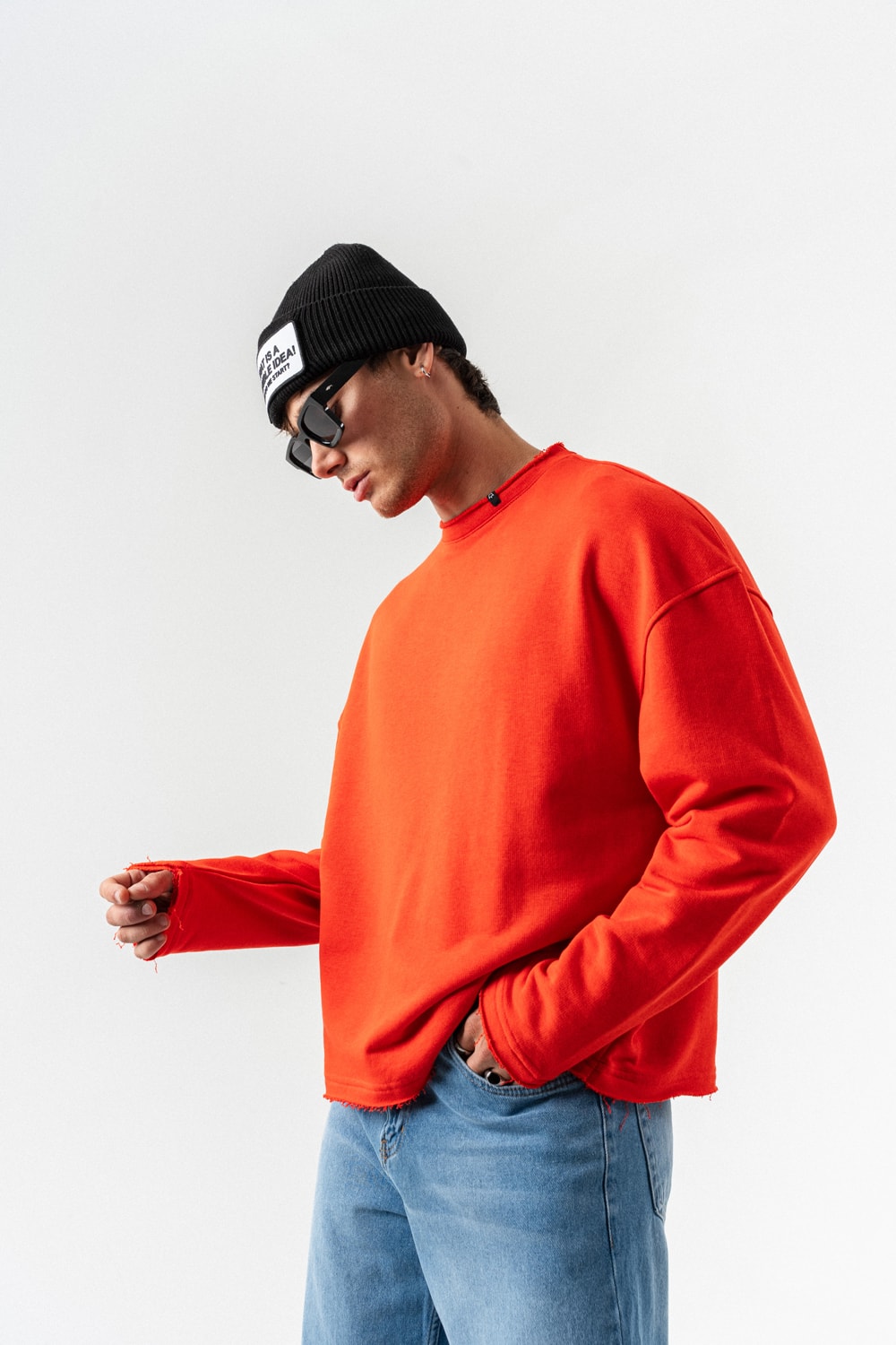 Velor Yaka Detaylı Sweatshirt