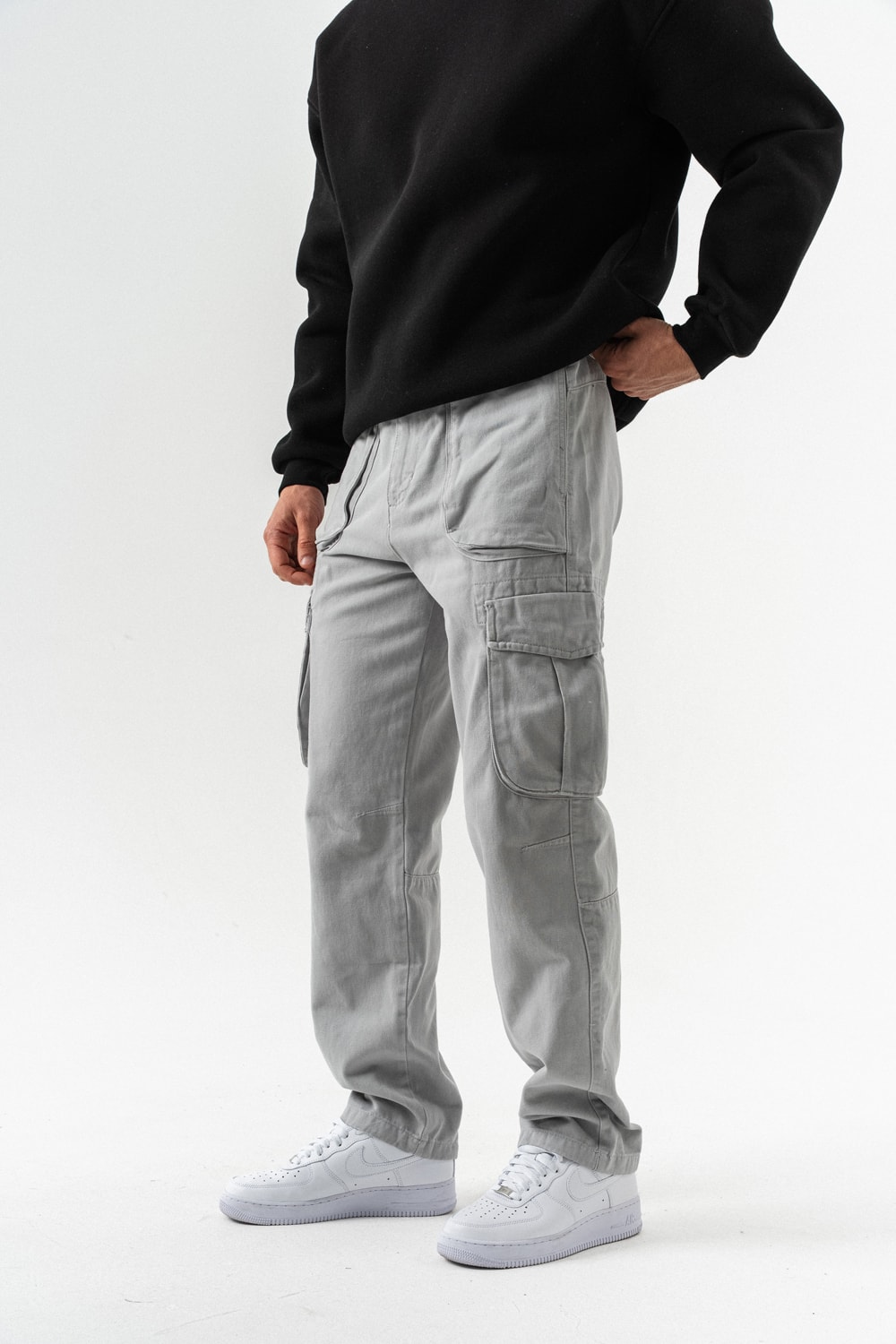 Rhymex Cep Detaylı Baggy Pantolon - Gri